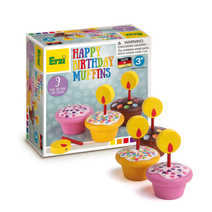 Happy Birthday Muffins - Wooden Food