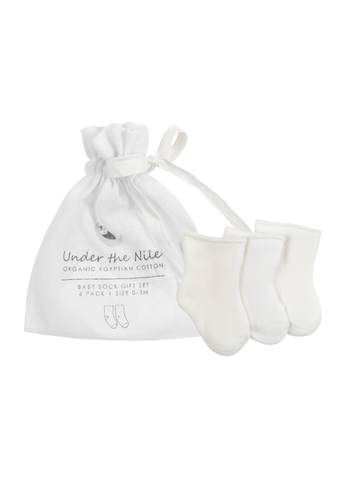 Under the Nile Organic Baby Sock Gift Set – 6 Pack (0–3M)