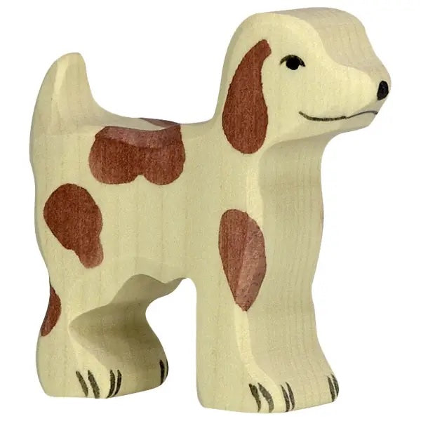 Wooden Farm Dog (Brown Spots)