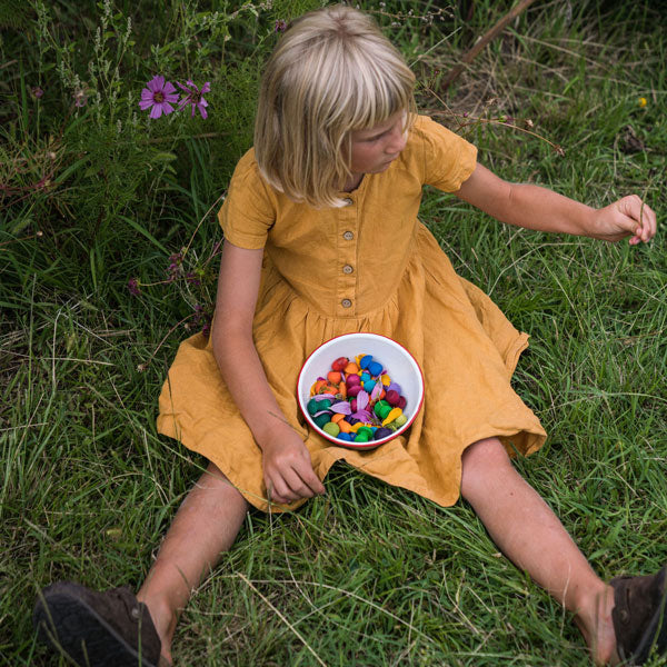 Wooden Rainbow Mandala Mushrooms