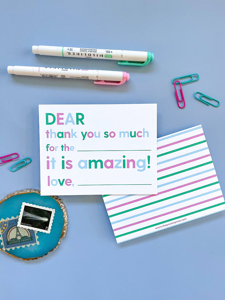 Kids Fill-in-the-blank Thank You Notes