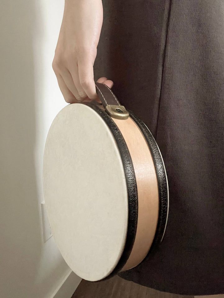 Drum with Handle Wooden Musical Instrument