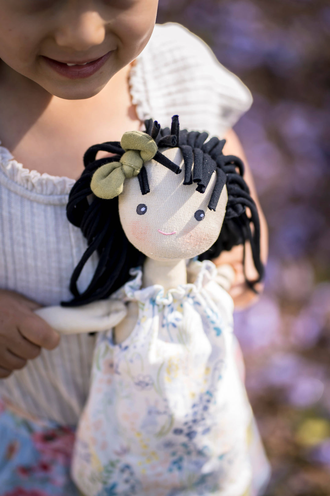 Jedda Doll in Green & Blue Printed Dress