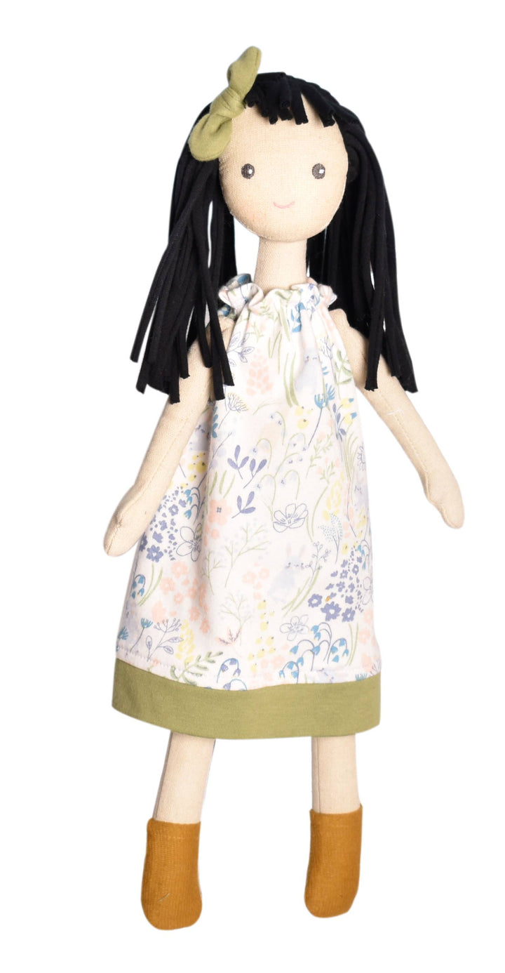 Jedda Doll in Green & Blue Printed Dress
