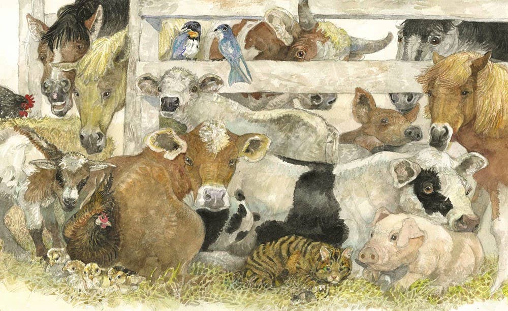 A Home in the Barn by Margaret Wise Brown, illustrated by Jerry Pinkney