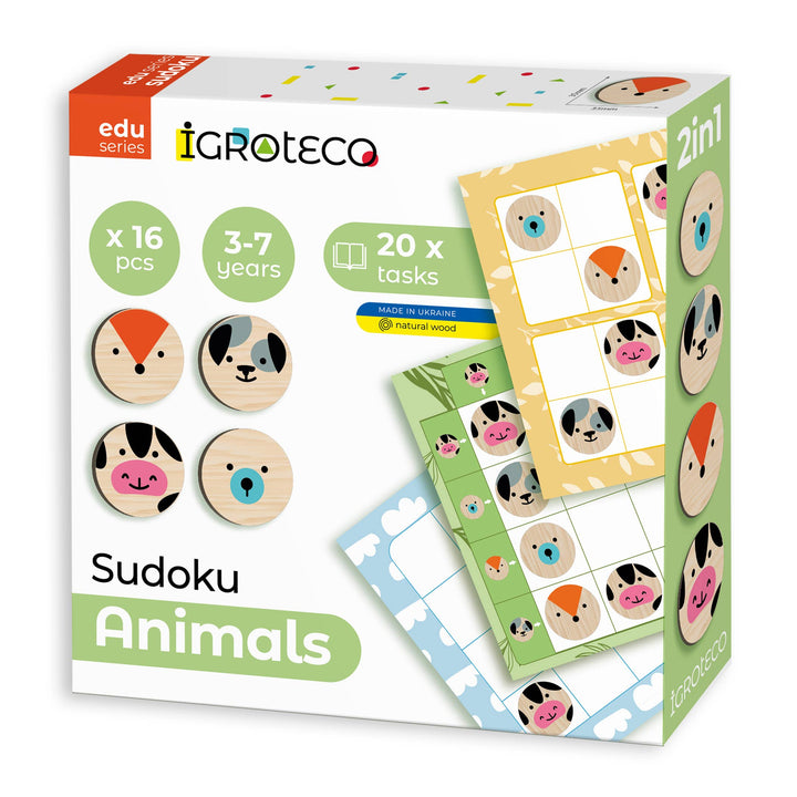 Wooden game SUDOKU Animals 16 pcs