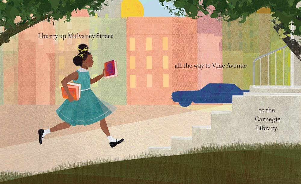 A Library by Nikki Giovanni, illustrated by Erin Robinson (Hardcover Picture Book)