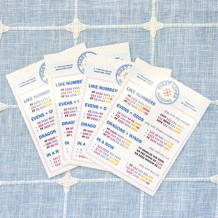 First Lines Simplified Mahjong Line Cards