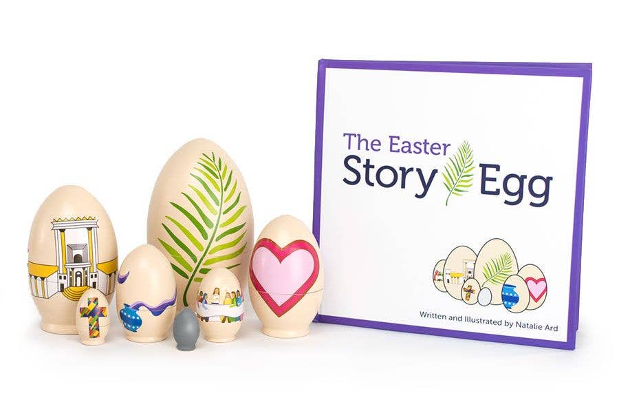 The Easter Story Egg - Wooden Nesting Eggs &amp; Book