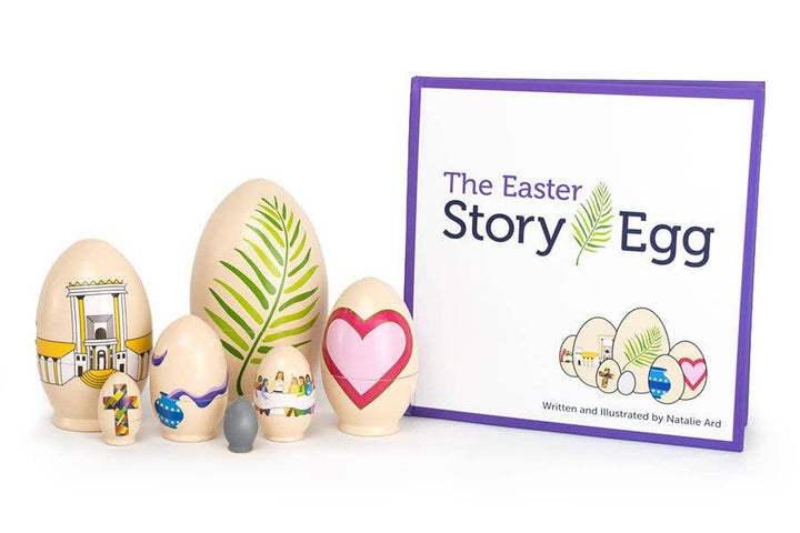 The Easter Story Egg - Wooden Nesting Eggs &amp; Book