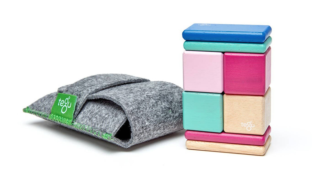 Magnetic Wooden Block Set - Original Pocket Pouch