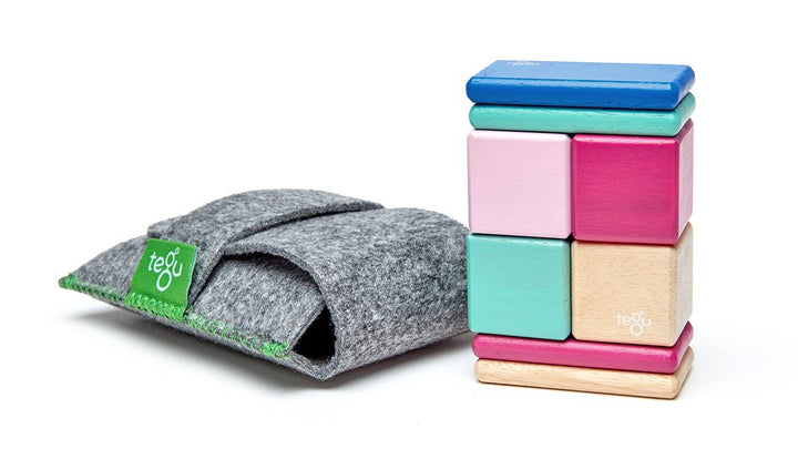Magnetic Wooden Block Set - Original Pocket Pouch