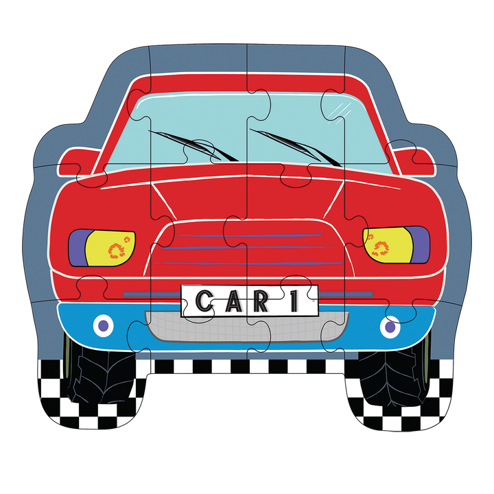 Cars 12pc Shaped Jigsaw with Shaped Box