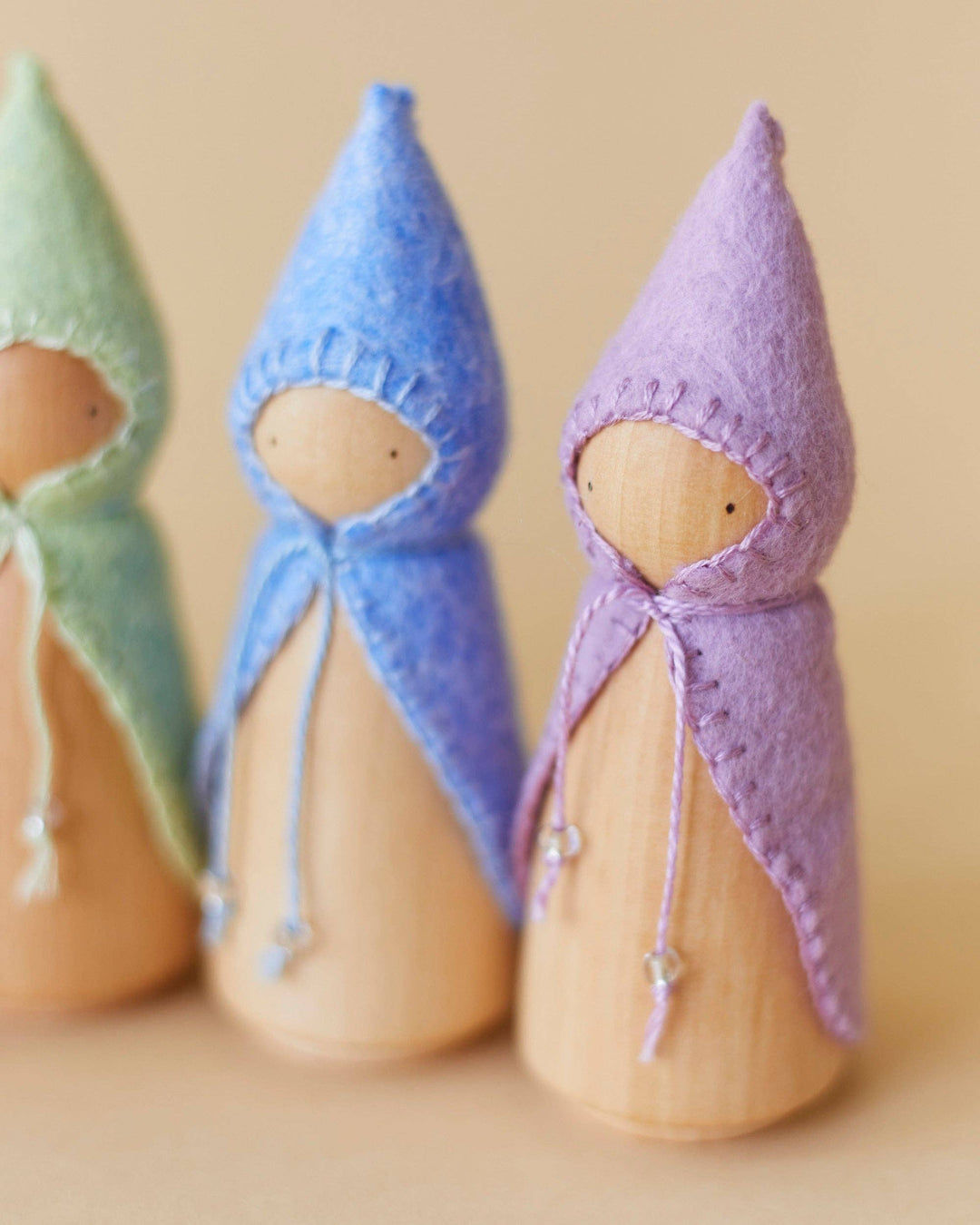 Wooden Gnome Set of 6 - Pastel Rainbow