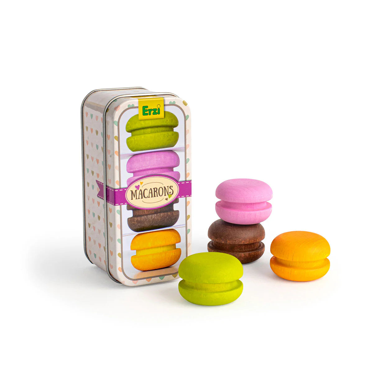 Macarons in a Tin - Wooden Food