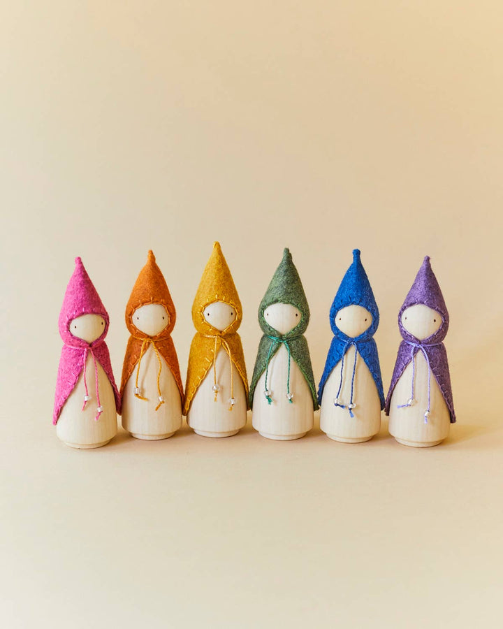 Wooden Gnome Set of 6 - Rainbow
