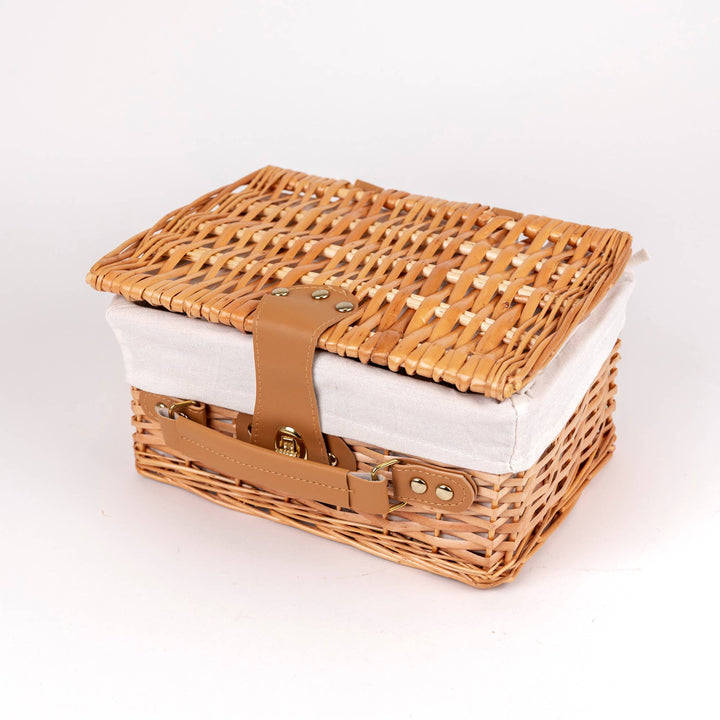 Forest Tin Tea Set In a Wicker Case