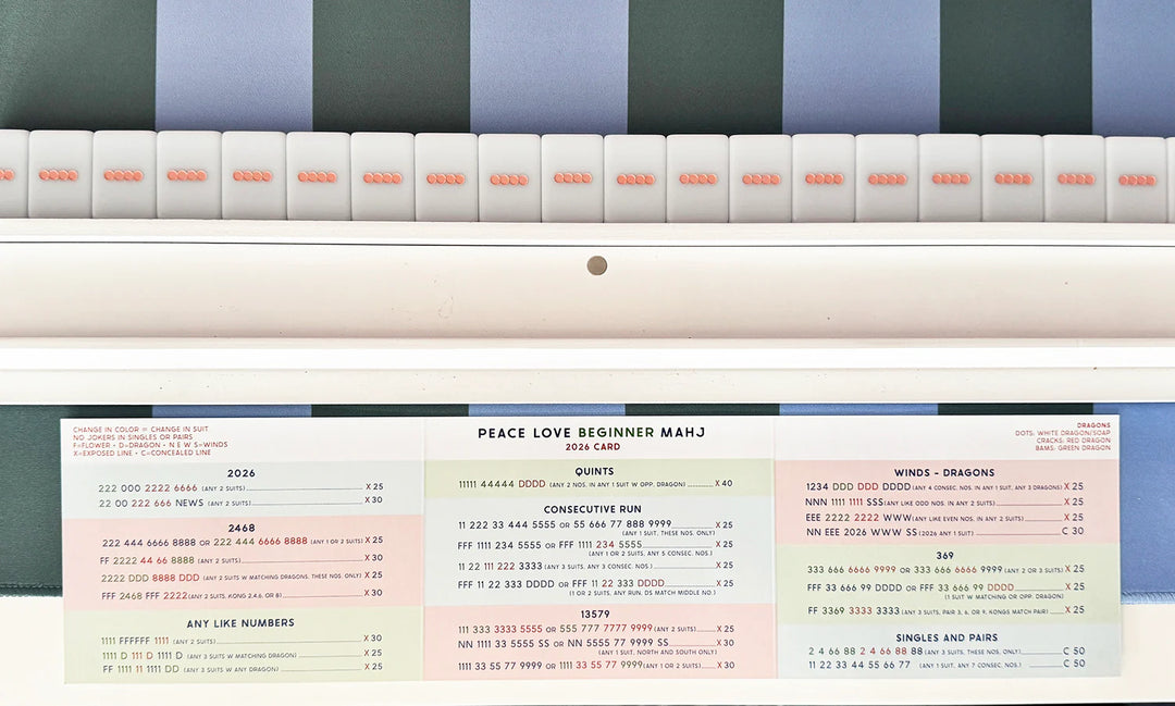 2026 Beginner Card by Peace Love Mahjong