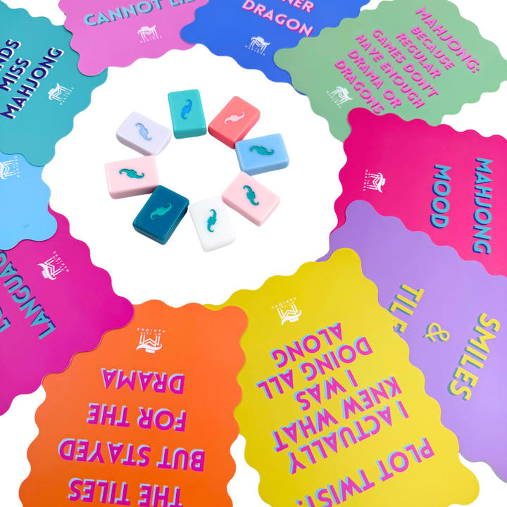 MAHJONG SHUFFLE CARD  |  Scalloped Edges &amp; Bright Colors
