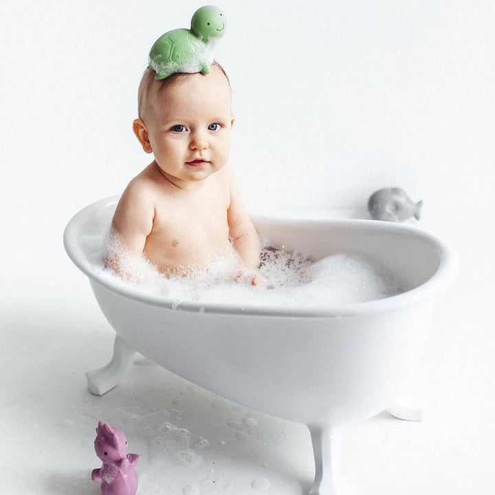Turtle Natural Organic Rubber Teether, Rattle &amp; Bath Toy