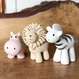 Lion Natural Organic Rubber Rattle, Teether &amp; Bath Toy