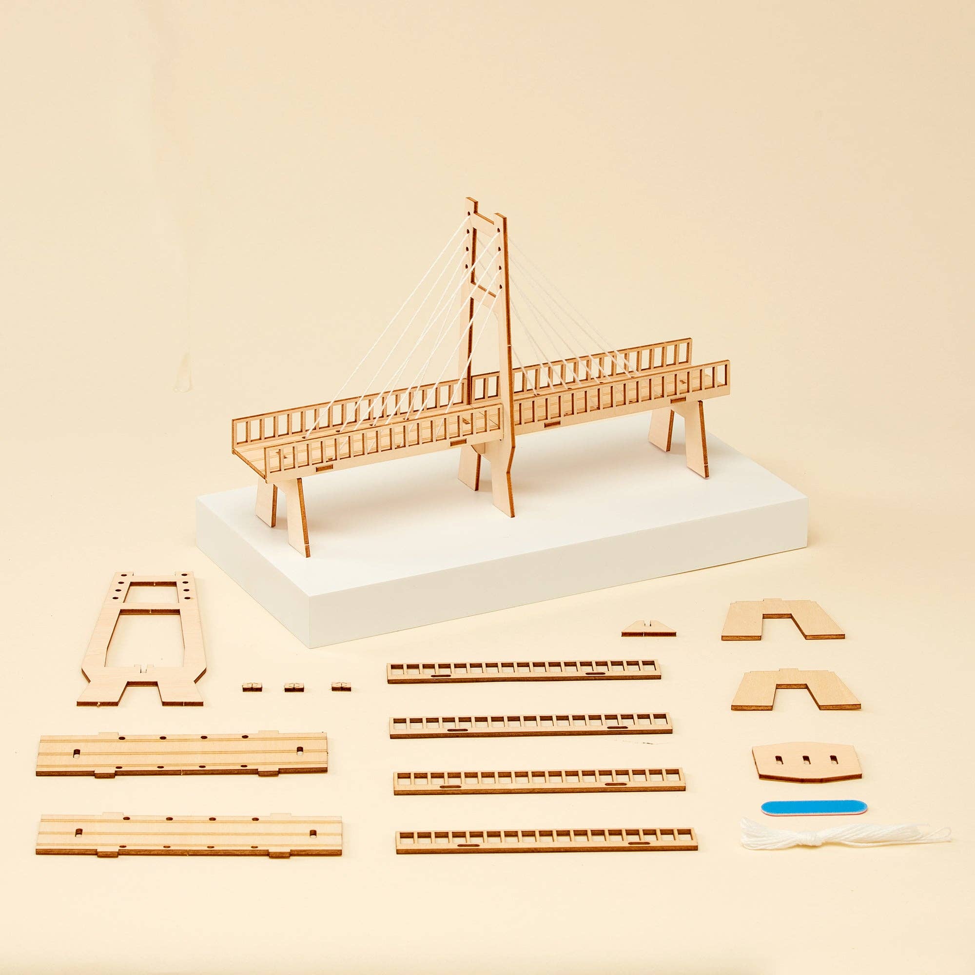 Cable-Stayed Bridge DIY Kit, Educational STEM Toy, Craft Kit