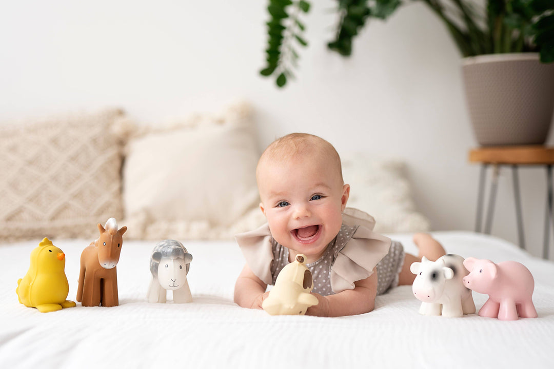Horse Natural Organic Rubber Teether, Rattle &amp; Bath Toy