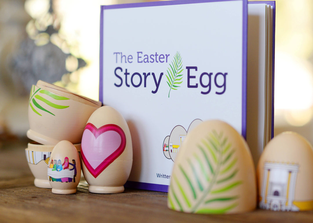 The Easter Story Egg - Wooden Nesting Eggs &amp; Book