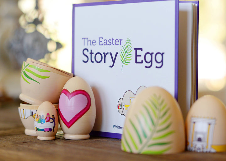 The Easter Story Egg - Wooden Nesting Eggs &amp; Book