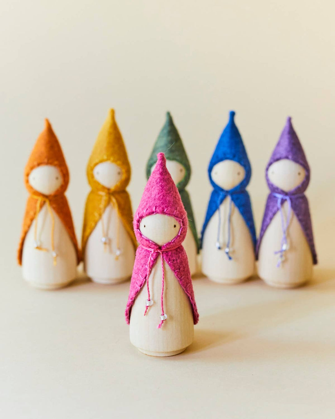 Wooden Gnome Set of 6 - Rainbow