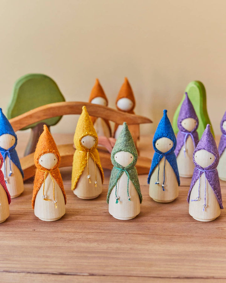 Wooden Gnome Set of 6 - Rainbow
