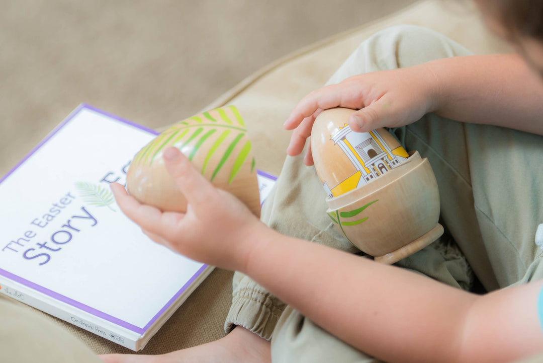 The Easter Story Egg - Wooden Nesting Eggs &amp; Book