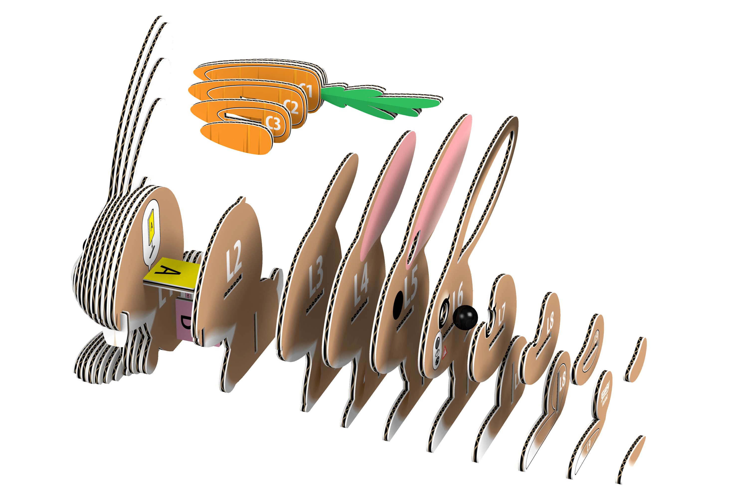 Rabbit 3D Puzzle