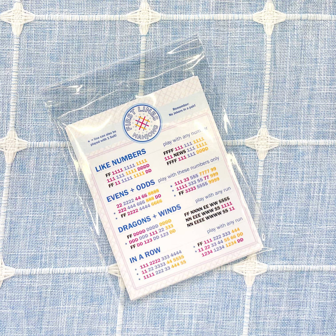 First Lines Simplified Mahjong Line Cards