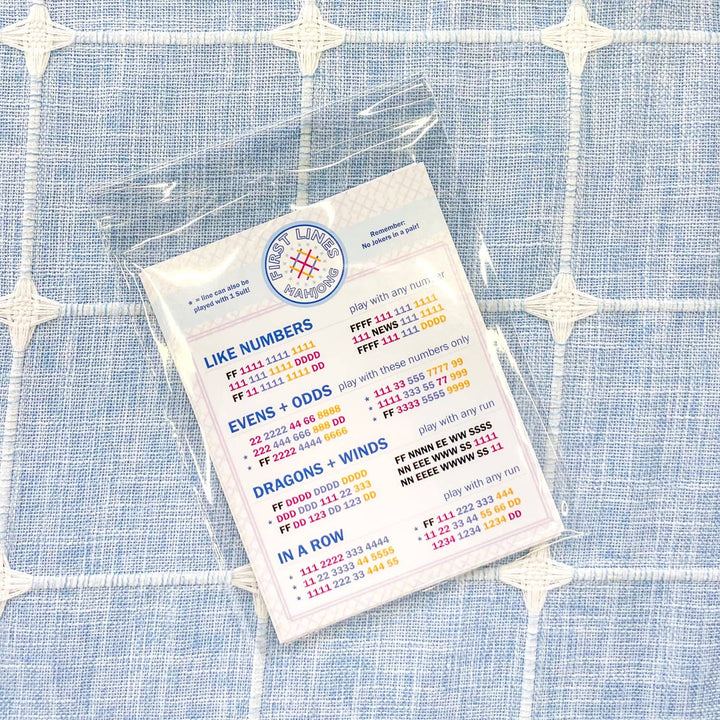 First Lines Simplified Mahjong Line Cards