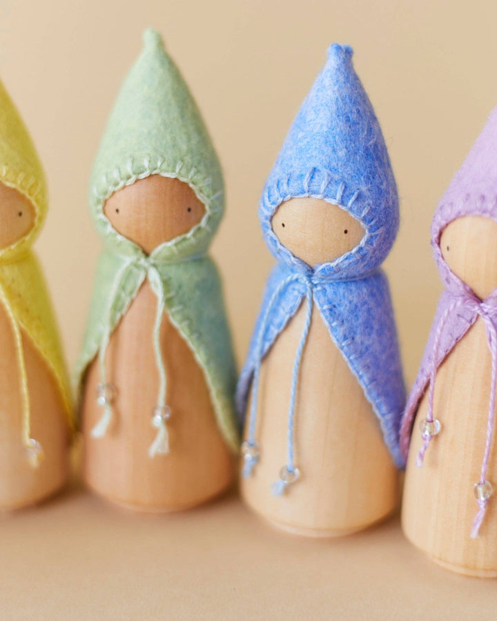 Wooden Gnome Set of 6 - Pastel Rainbow