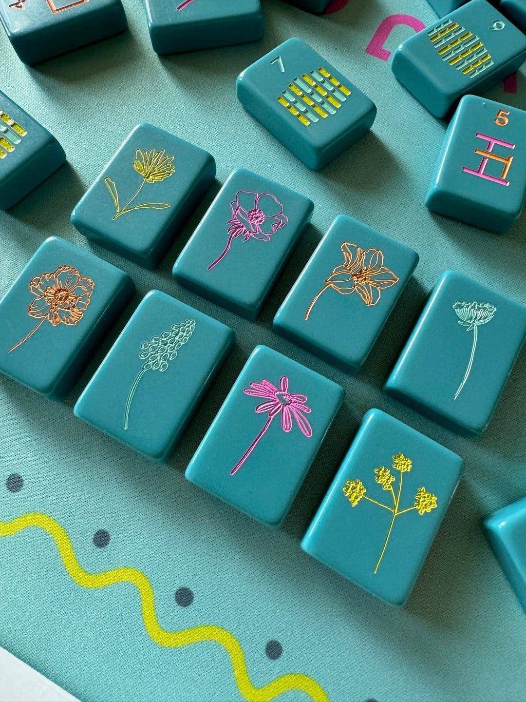 Mahjong Tiles - Totally Teal