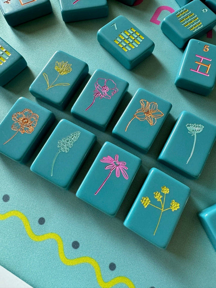 Mahjong Tiles - Totally Teal