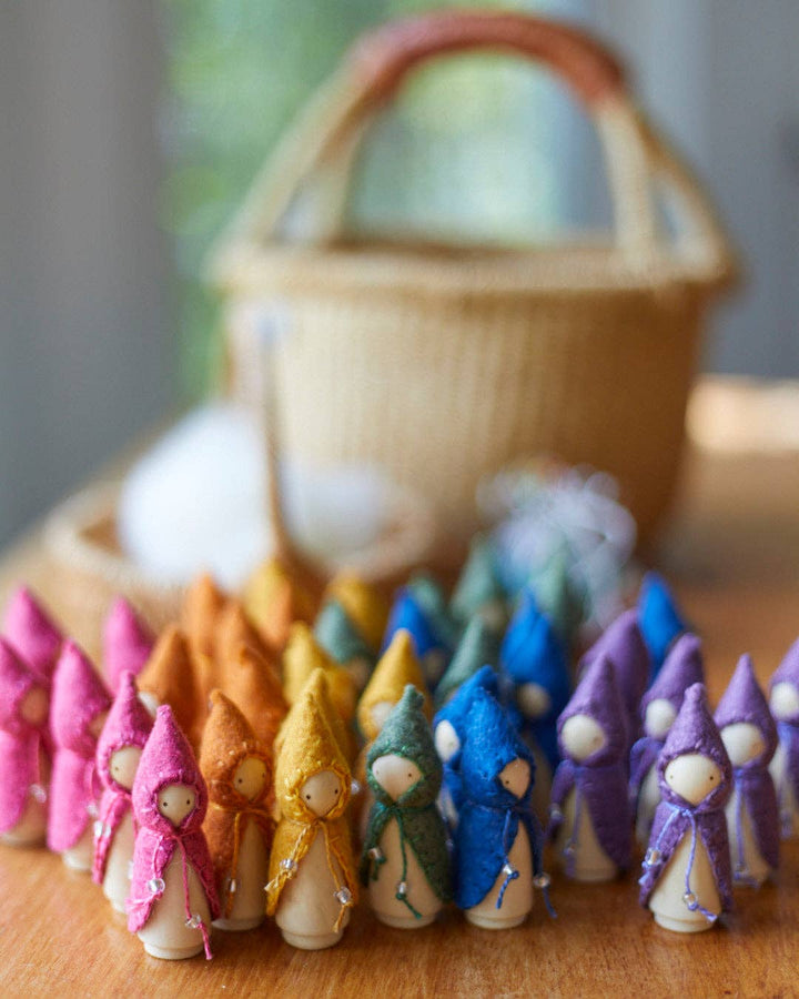 Wooden Gnome Set of 6 - Mini Rainbow
