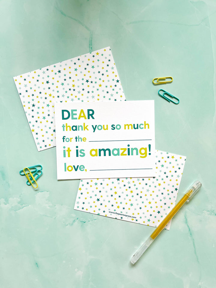 Kids Fill-in-the-blank Thank You Notes