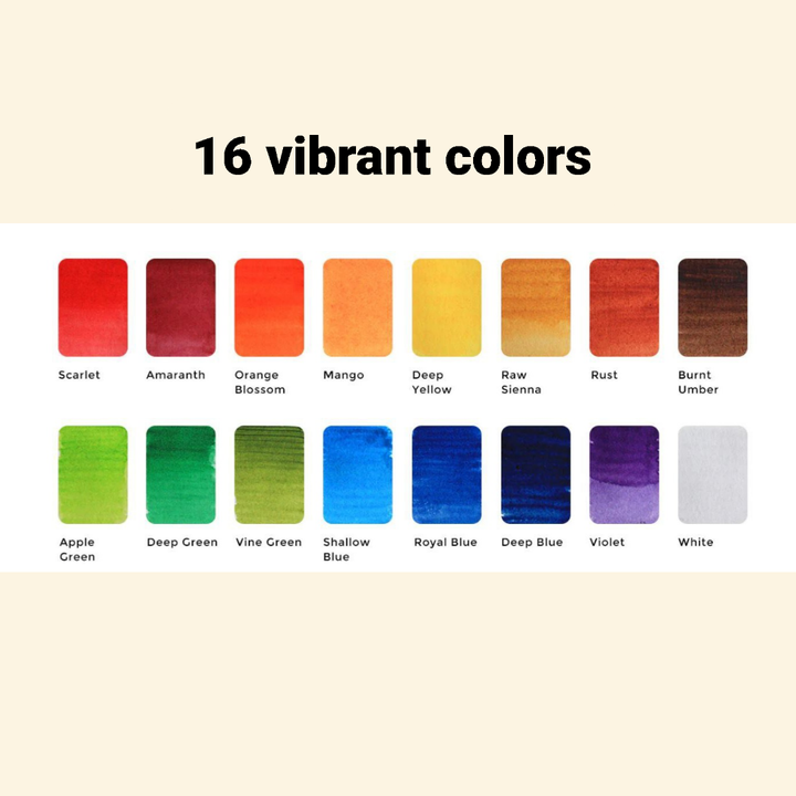 Original Watercolor Pans Set - 16 watercolors
