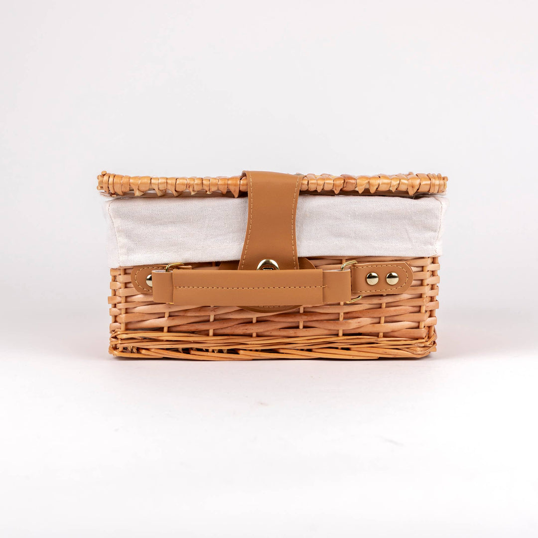 Forest Tin Tea Set In a Wicker Case