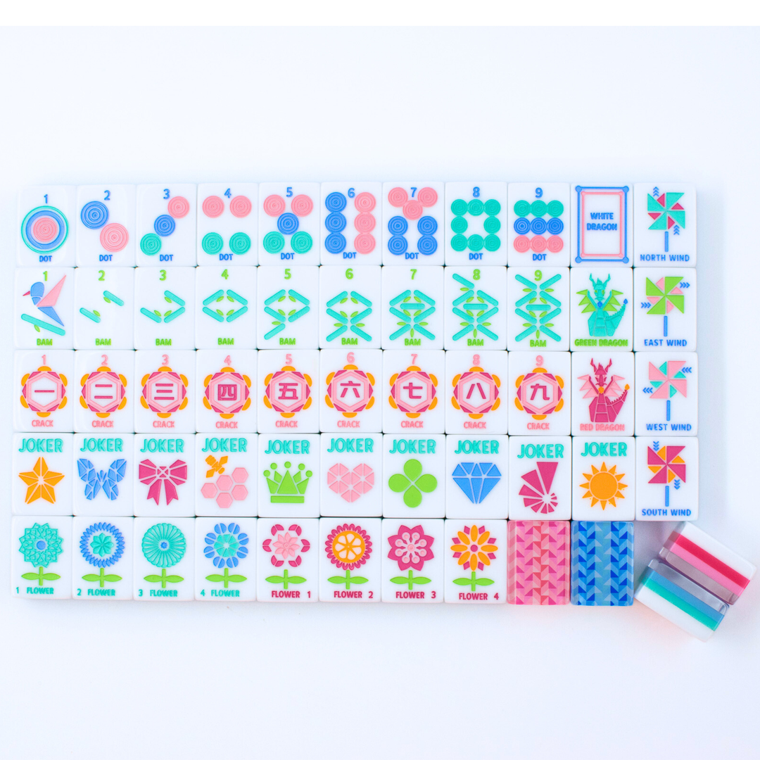 Prism Series Tile Set in Pink by My Fair Mahjong