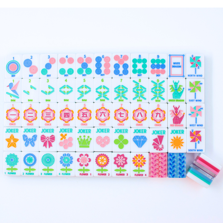 Prism Series Tile Set in Pink by My Fair Mahjong