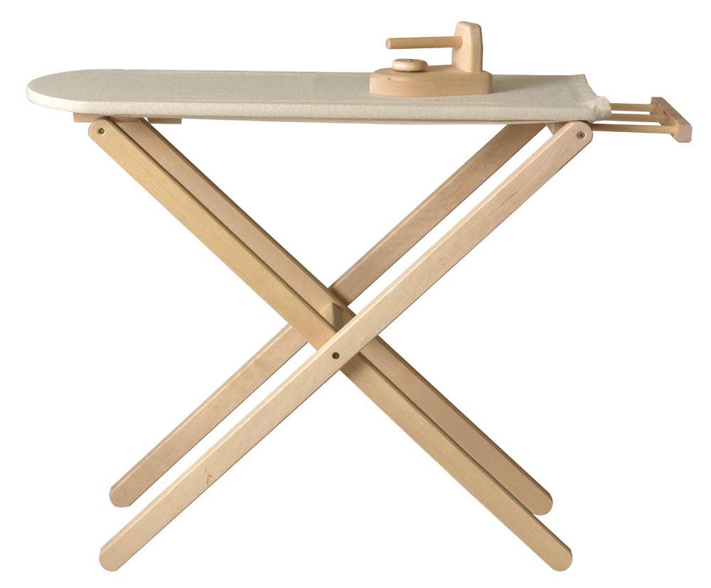 Wooden Ironing Board with Iron