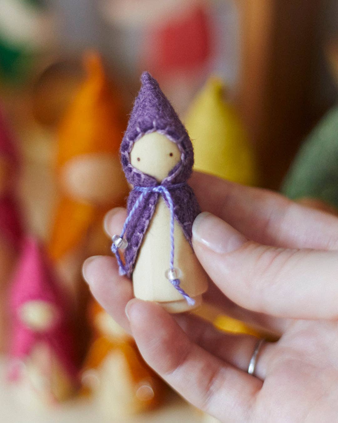 Wooden Gnome Set of 6 - Mini Rainbow