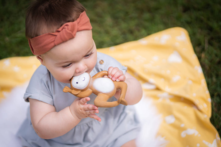 Monkey Natural  Rubber Teether Rattle &amp; Bath Toy