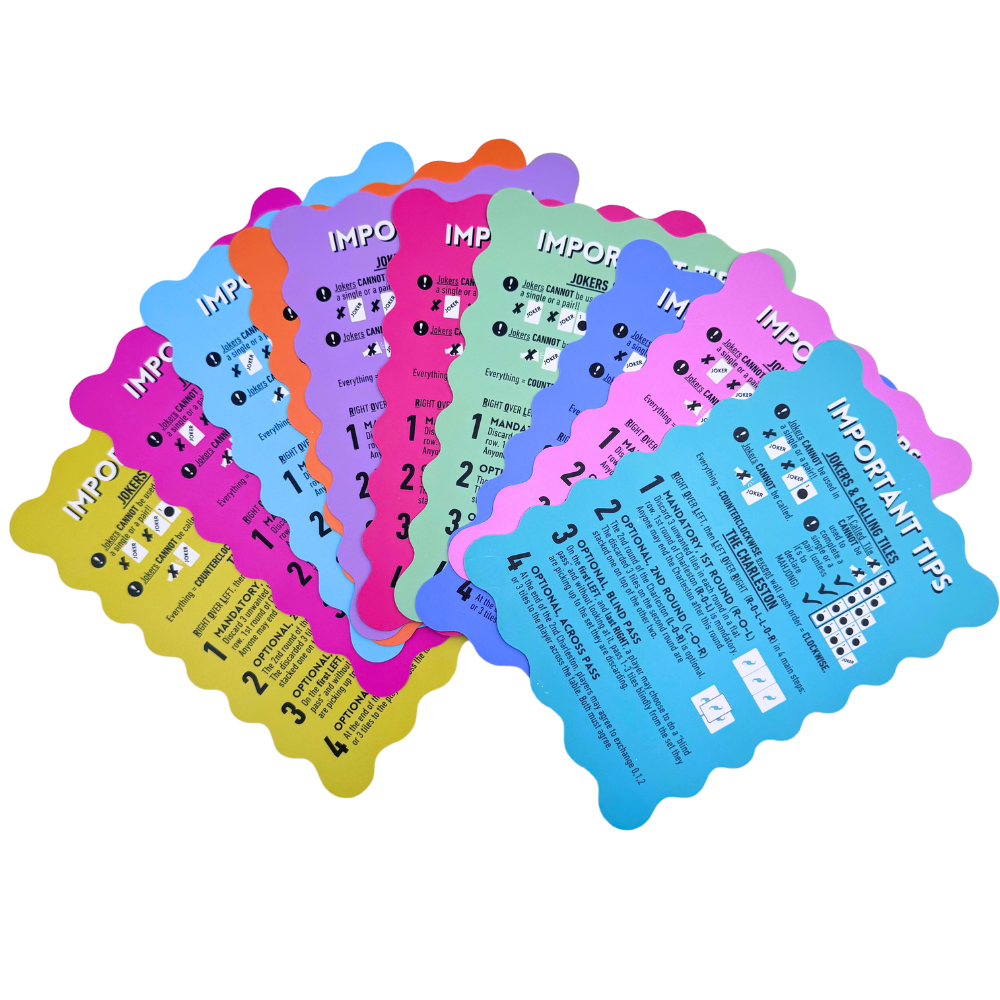 MAHJONG SHUFFLE CARD  |  Scalloped Edges &amp; Bright Colors