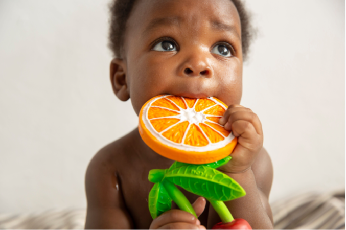 Clementino the Orange – Natural Rubber Teether & Bath Toy