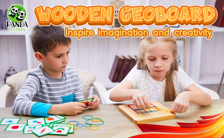 Wooden Geoboard with Rubber Bands
